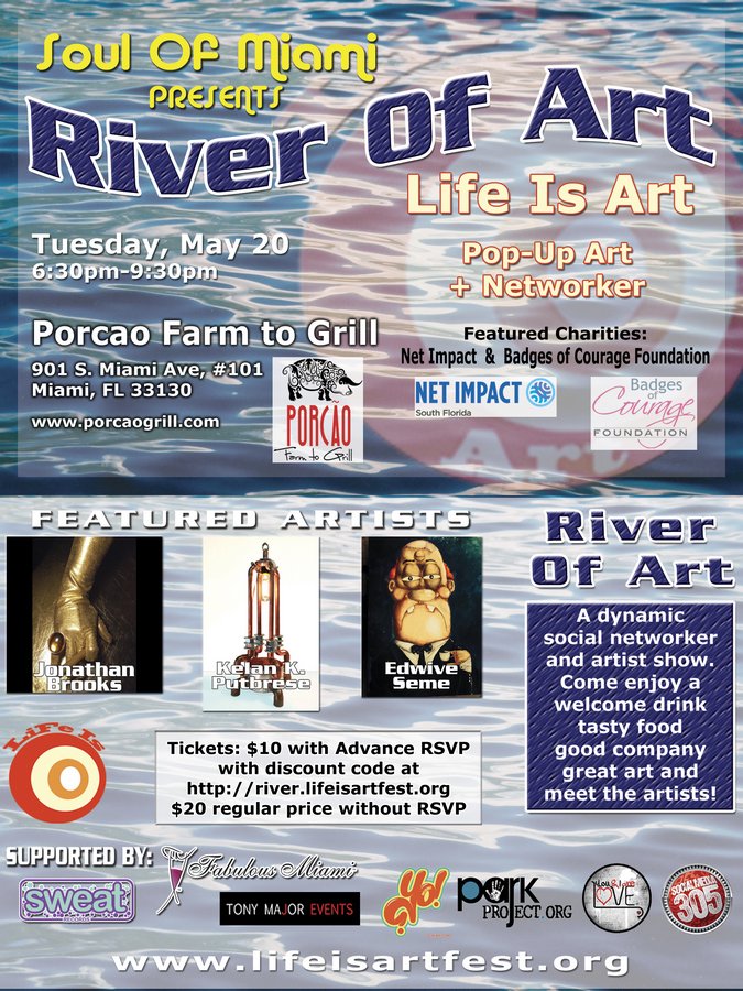 EVENT #81 Life Is Art presents River Of Art #14 Pop-Up Show and Networker on May 20, 2014