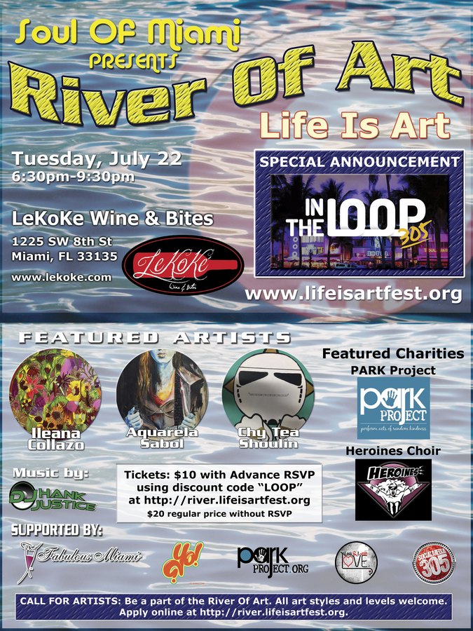 EVENT #86 River Of Art 16 Pop-Up Social Event at LeKoKe on July 22, 2014